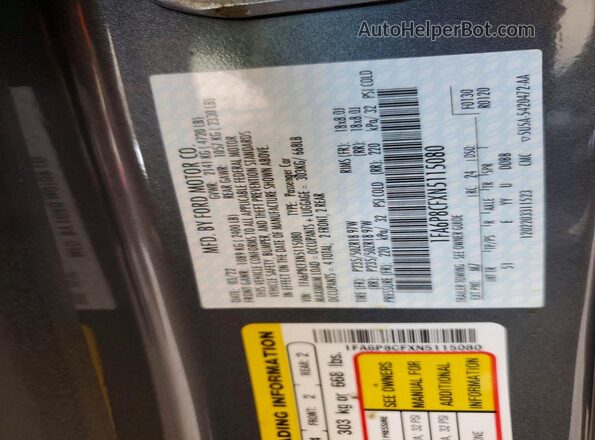 1FA6P8CFXN5115080 2022 FORD MUSTANG Серый Вид наклейки с VIN-кодом