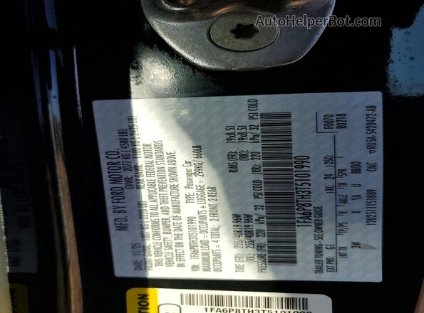 1FA6P8TH3T5101990 2026 FORD MUSTANG Черный Вид подкапотного пространства