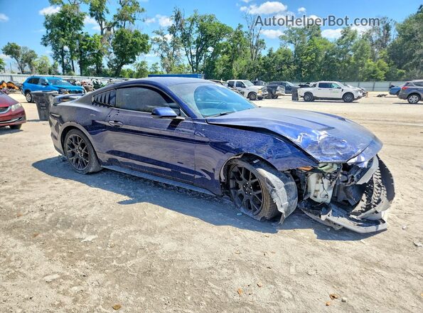 1FA6P8TH4K5167253 2019 FORD MUSTANG Синий Передняя правая четверть