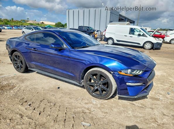 1FA6P8TH5K5167083 2019 FORD MUSTANG Синий Передняя правая четверть