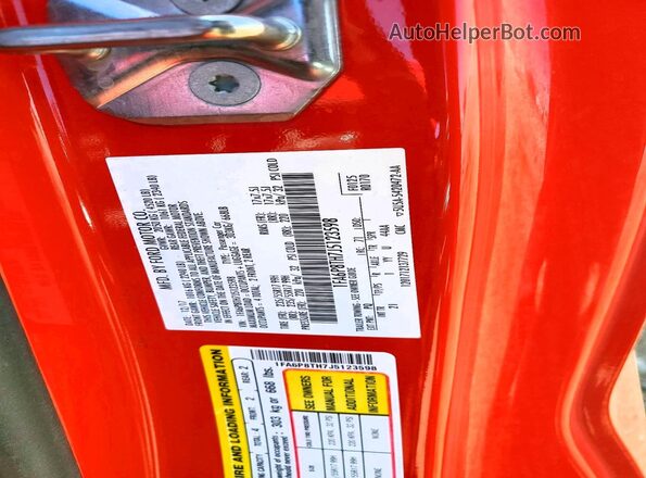 1FA6P8TH7J5123598 2018 FORD MUSTANG Red Շարժիչի բաժամունքի տեսք