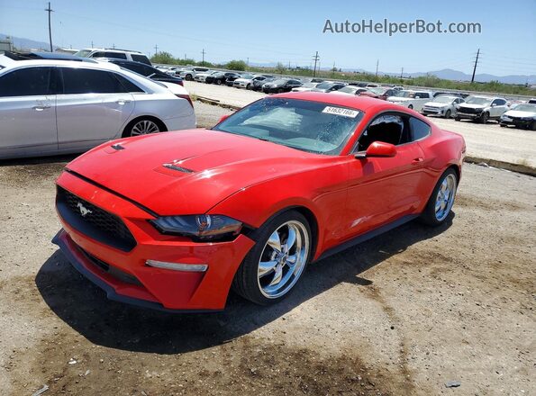 1FA6P8TH7J5123598 2018 FORD MUSTANG Red Առջևի ձախ երեք քառորդ տեսարան