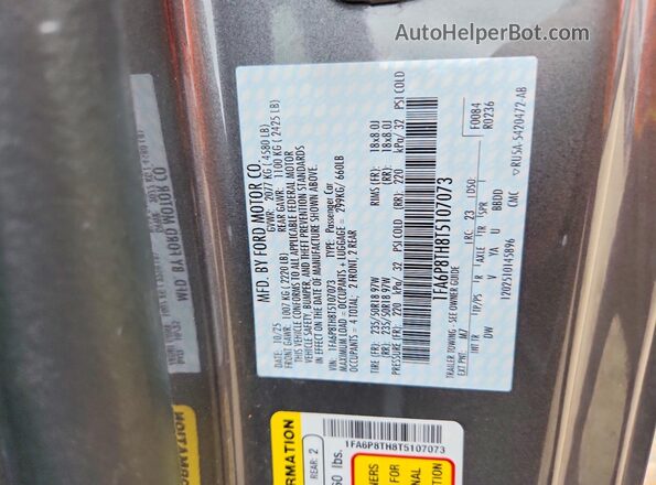1FA6P8TH8T5107073 2026 FORD MUSTANG Gray Widok komory silnika