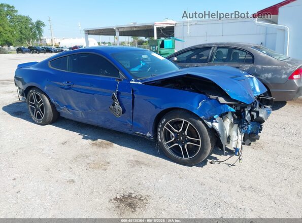 1FA6P8TH9J5113252 2018 FORD MUSTANG Синий Передняя правая четверть