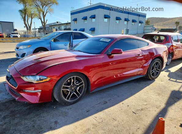 1FA6P8TH9M5157739 2021 FORD MUSTANG Red წინა მარცხენა ხედი სამი მეოთხედიდან