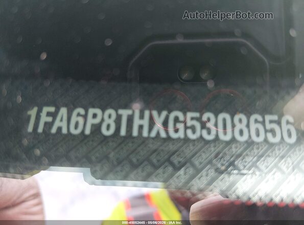 1FA6P8THXG5308656 2016 FORD MUSTANG Красный Вид подкапотного пространства