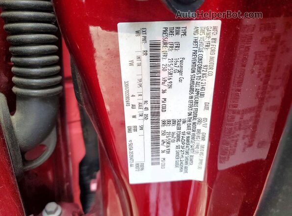 1FADP3F27HL242968 2017 FORD FOCUS Красный Вид подкапотного пространства