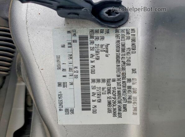 1FADP3F29GL360695 2016 FORD FOCUS Silver Vista del compartimento del motor