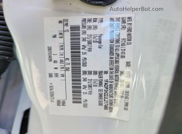 1FADP3H22JL217480 2018 FORD FOCUS White Вид наклейки з VIN-кодом