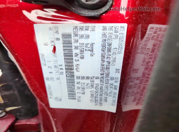1FADP3K21GL288218 2016 FORD FOCUS Красный Вид наклейки с VIN-кодом