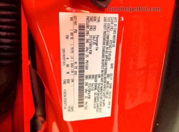 1FADP3K22HL246920 2017 FORD FOCUS Red Widok komory silnika