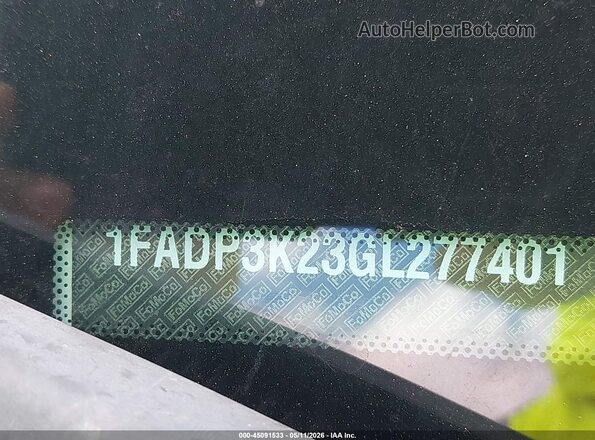 1FADP3K23GL277401 2016 FORD FOCUS White Widok komory silnika