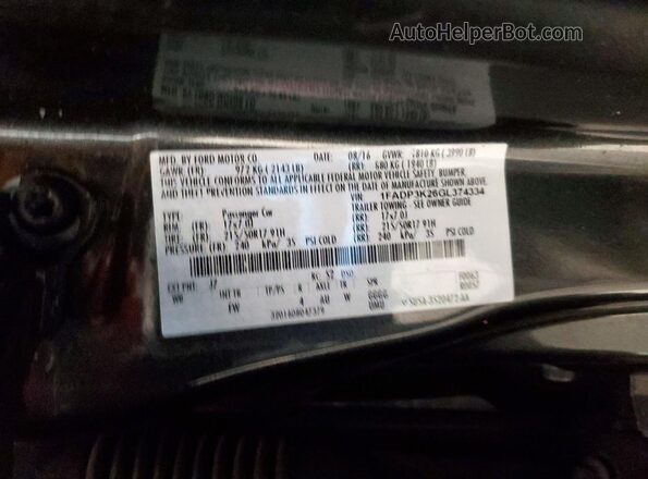 1FADP3K26GL374334 2016 FORD FOCUS Gray Vista del compartimento del motor