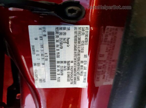 1FADP3KE4GL281788 2016 FORD FOCUS Red Vista de la etiqueta del VIN