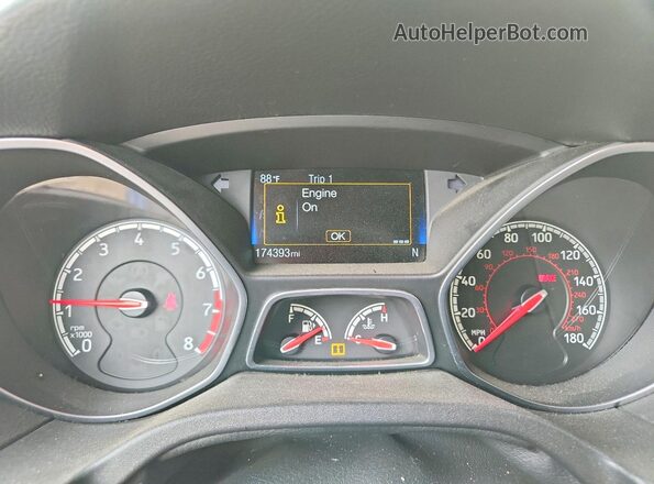 1FADP3L9XHL222232 2017 FORD FOCUS Синий Вид щитка приборов