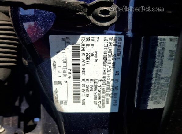 1FADP3M25HL327438 2017 FORD FOCUS Blue Вид наклейки з VIN-кодом
