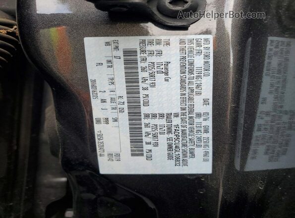 1FADP5CU4GL106832 2016 FORD C-MAX Gray VIN კოდის სტიკერის ხედი