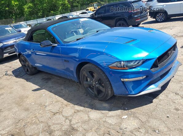 1FATP8FF4M5136326 2021 FORD MUSTANG Синий Передняя правая четверть