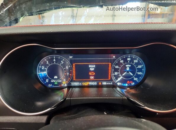1FATP8UH1J5112159 2018 FORD MUSTANG Черный Вид щитка приборов