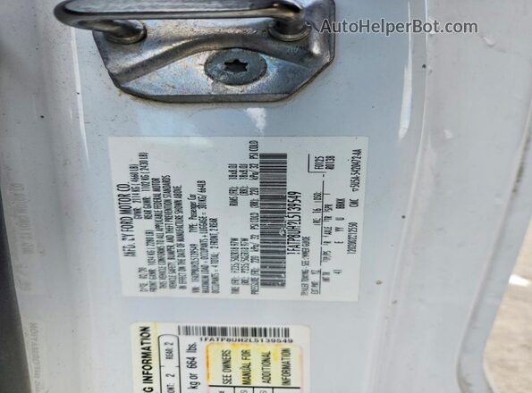 1FATP8UH2L5139549 2020 FORD MUSTANG White Widok komory silnika