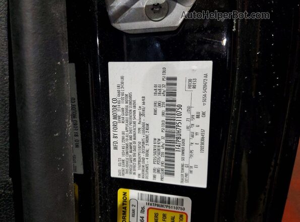 1FATP8UH7P5110750 2023 FORD MUSTANG Black VIN կոդի պիտակի տեսք