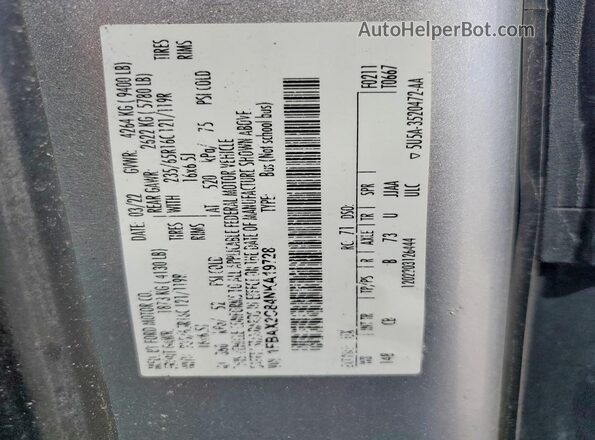 1FBAX2C84NKA19728 2022 FORD TRANSIT Silver VIN sticker view