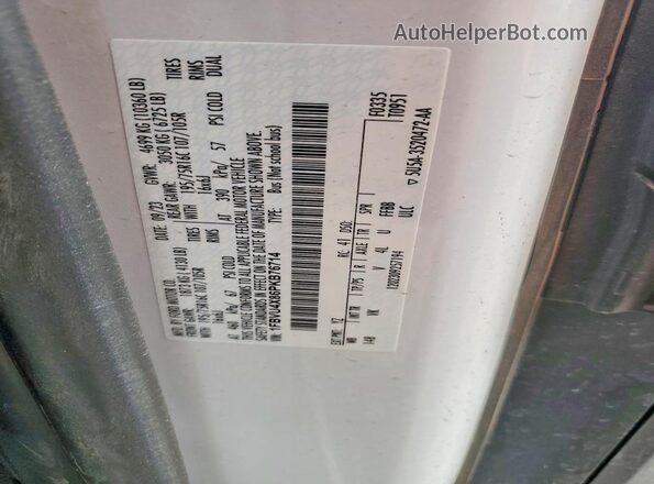 1FBVU4X86PKB76714 2023 FORD TRANSIT White Vista de la etiqueta del VIN