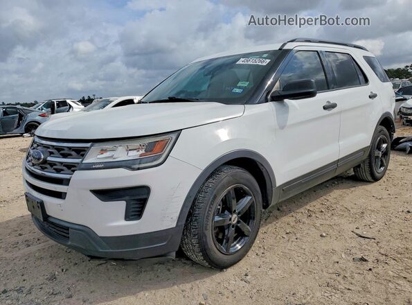 1FM5K7B84JGC69232 2018 FORD EXPLORER White წინა მარცხენა ხედი სამი მეოთხედიდან