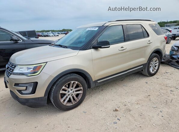 1FM5K7D80HGD53295 2017 FORD EXPLORER Tan Vista tres cuartos delantera izquierda
