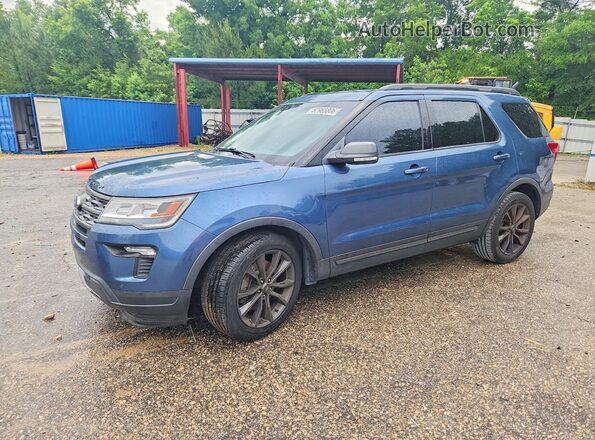 1FM5K7D81JGA40312 2018 FORD EXPLORER Синий Передняя левая четверть