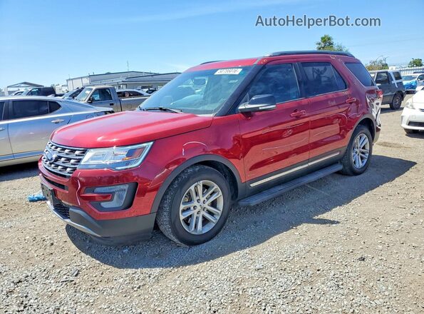 1FM5K7D83HGA43349 2017 FORD EXPLORER Red Передня ліва чверть