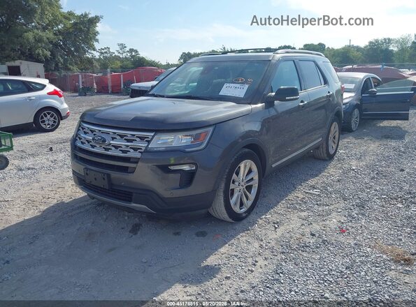 1FM5K7D84JGC33490 2018 FORD EXPLORER Gray Առջևի ձախ երեք քառորդ տեսարան