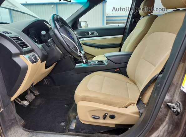 1FM5K7D86GGC33127 2016 FORD EXPLORER Brown Widok wnętrza z przodu