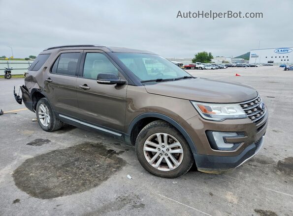 1FM5K7D86GGC33127 2016 FORD EXPLORER Brown Przód prawy