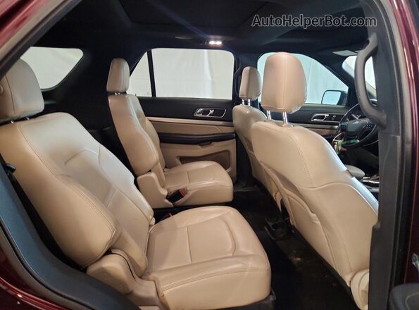 1FM5K7DH7KGA71470 2019 FORD EXPLORER Maroon Widok wnętrza z tyłu