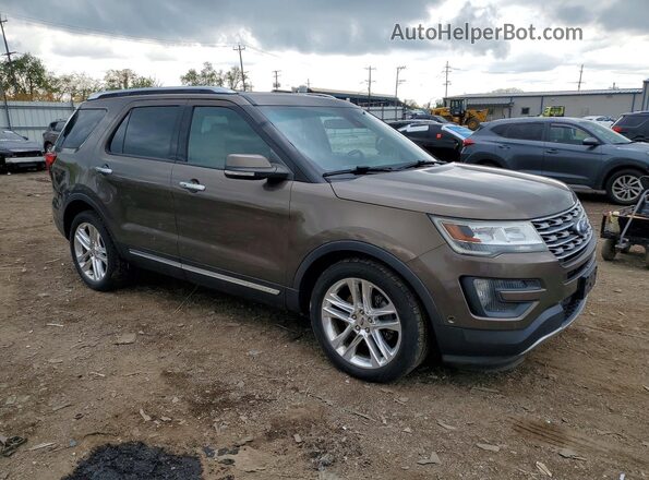 1FM5K7F80GGA69418 2016 FORD EXPLORER Brown Front right