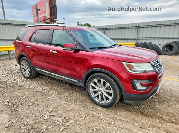 1FM5K7F83HGD22149 2017 FORD EXPLORER Red Front right
