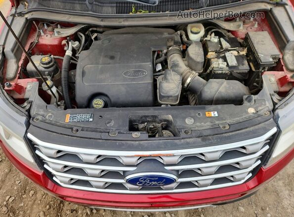1FM5K7F83HGD22149 2017 FORD EXPLORER Red Engine compartment view