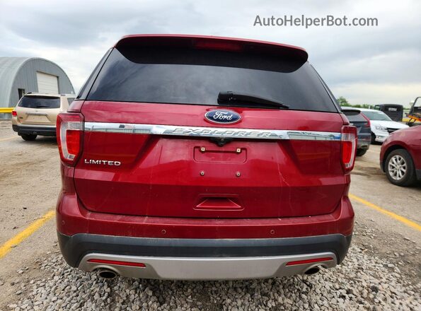 1FM5K7F83HGD22149 2017 FORD EXPLORER Red Rear view