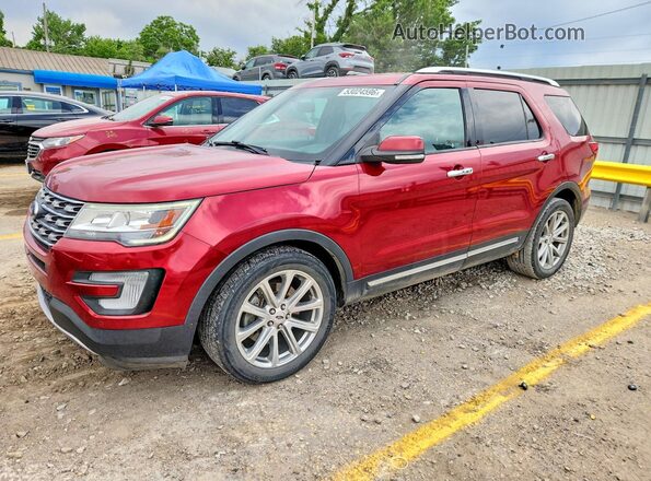 1FM5K7F83HGD22149 2017 FORD EXPLORER Red Front left