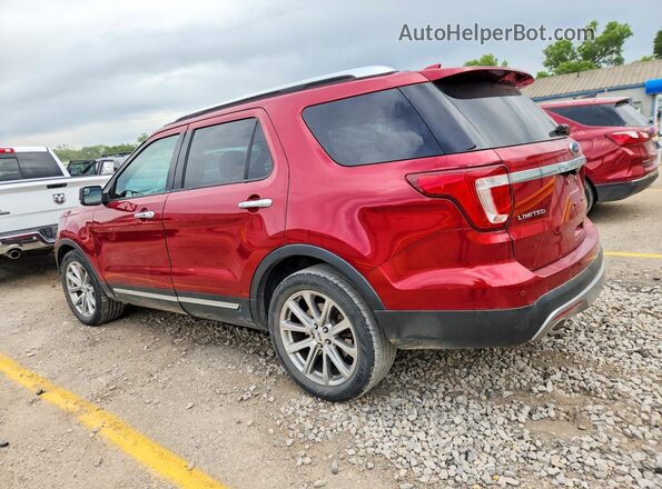 1FM5K7F83HGD22149 2017 FORD EXPLORER Red Rear left