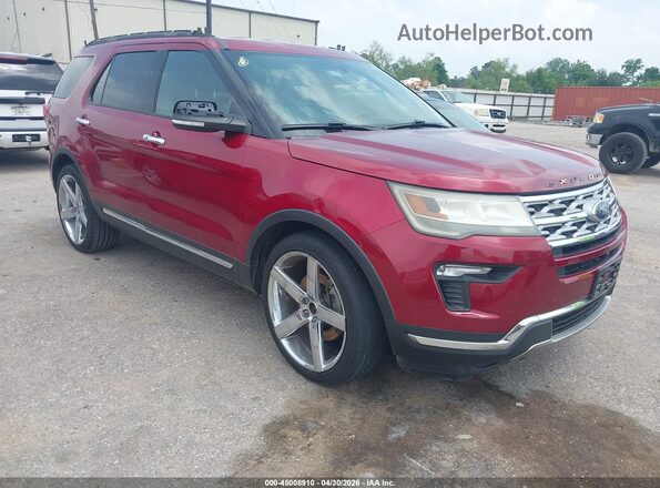 1FM5K7F85JGA21582 2018 FORD EXPLORER Красный Передняя правая четверть