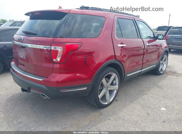 1FM5K7F85JGA21582 2018 FORD EXPLORER Красный Задняя правая четверть
