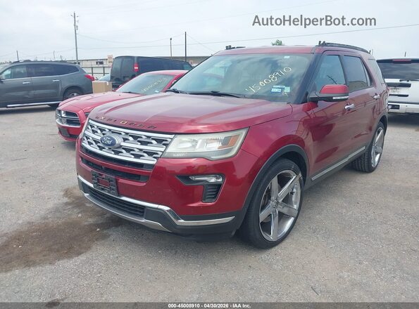 1FM5K7F85JGA21582 2018 FORD EXPLORER Красный Передняя левая четверть