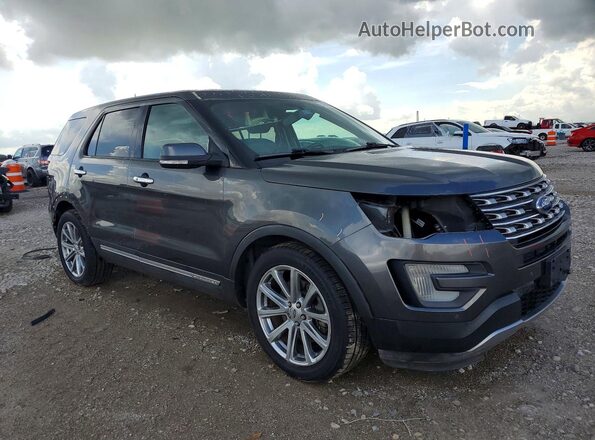 1FM5K7F88HGC68718 2017 FORD EXPLORER Серый Передняя правая четверть