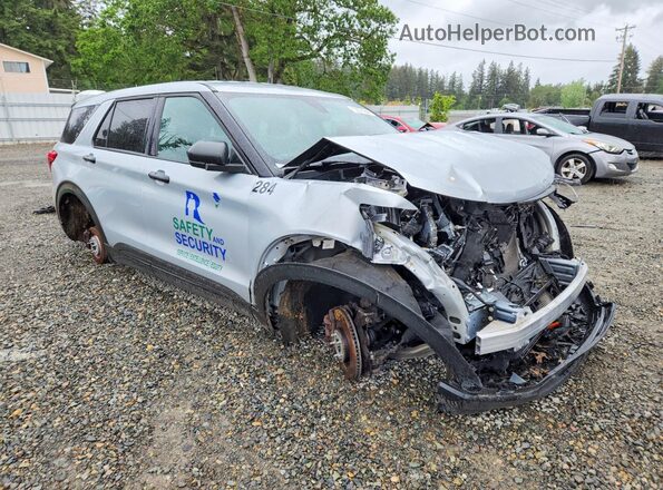 1FM5K8AB1MGC21887 2021 FORD EXPLORER Серебряный Передняя правая четверть