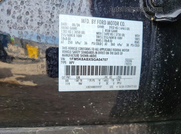 1FM5K8ABXSGA04707 2025 FORD EXPLORER Black Engine compartment view