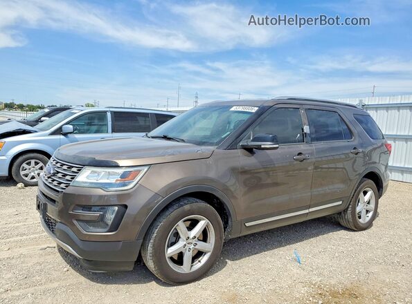 1FM5K8D80GGA01127 2016 FORD EXPLORER Коричневый Передняя левая четверть