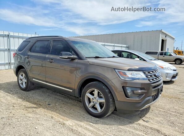 1FM5K8D80GGA01127 2016 FORD EXPLORER Коричневый Передняя правая четверть