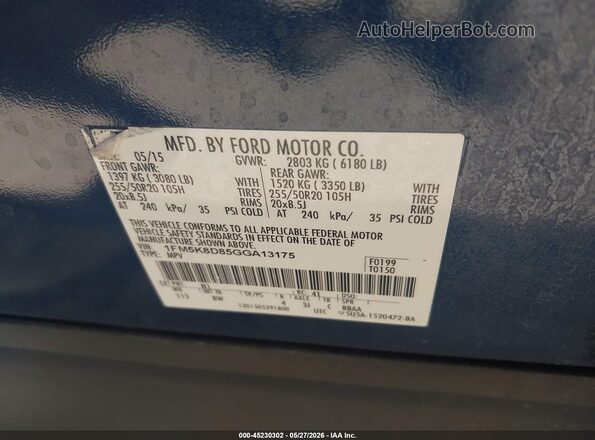 1FM5K8D85GGA13175 2016 FORD EXPLORER Черный Вид подкапотного пространства